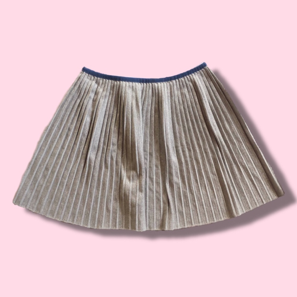 Grey sparkly mini skirt with blue detail